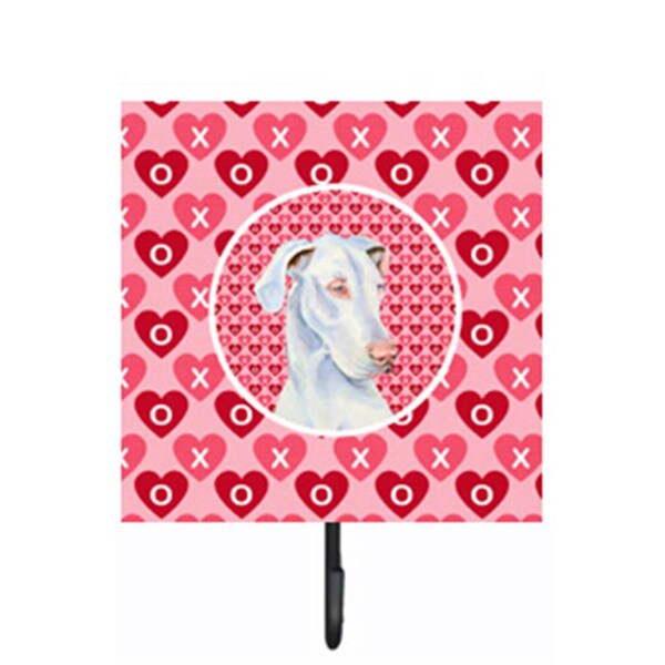 Jensendistributionservices 4.25 x 7 in. Great Dane Valentines Love and Hearts Leash Or Key Holder MI1712590 - main
